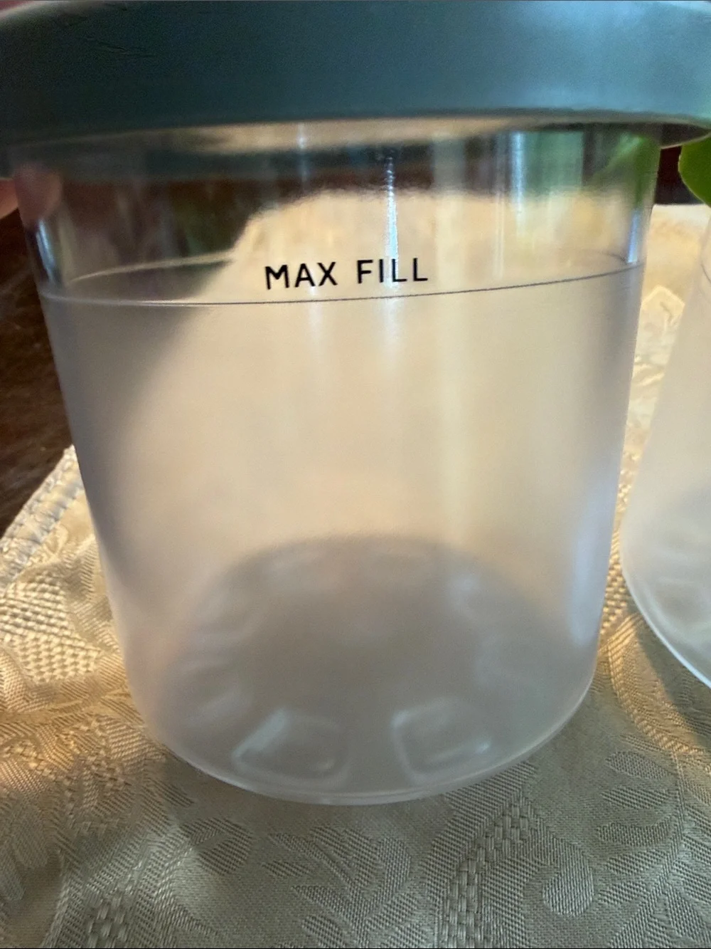 Set of Two Plastic Storage Containers with Blue and Lime Green Lids-Ninja Creami